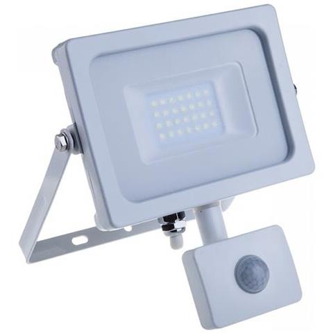 Faretti Led 20w Sensore Movimento E Crepuscolare Slim Bianco Esterno Samsung Chip Ip65 Luce Calda 3000k V Tac Pro Vt-20-s 448 - Foto 2