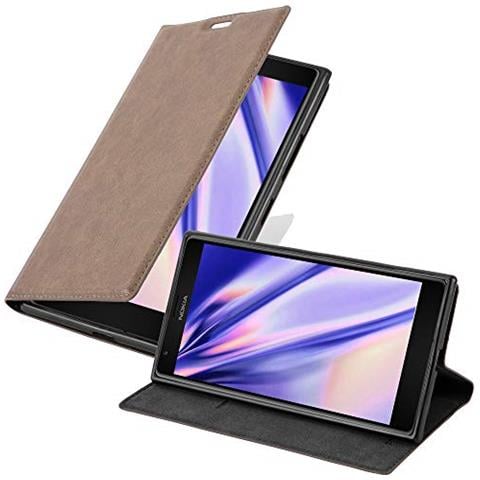 Custodia Compatibile Con Nokia Lumia 1520 In Bruno Caffè - Coperchio Protettiva Con Chiusura Magnetica, Funzione Stand E Tasca Per Le Carte - Foto 1