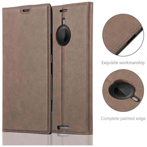 Custodia Compatibile Con Nokia Lumia 1520 In Bruno Caffè - Coperchio Protettiva Con Chiusura Magnetica, Funzione Stand E Tasca Per Le Carte - Foto 9