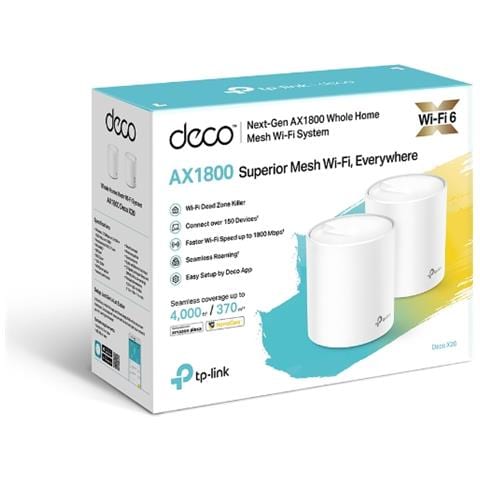 Deco X20 (2-pack) Router Wireless Dual-band (2.4 Ghz / 5 Ghz) Gigabit Ethernet Bianco - Foto 2