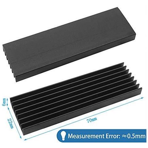 Dissipatore 4 Pack Di Alluminio Del Dissipatore Di Calore Del Dispositivo Di Raffreddamento Pinna Con Nastro Adesivo Termico Per Ssd Pc 70x22x6mm Nero - Foto 2
