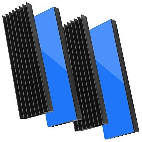 Dissipatore 4 Pack Di Alluminio Del Dissipatore Di Calore Del Dispositivo Di Raffreddamento Pinna Con Nastro Adesivo Termico Per Ssd Pc 70x22x6mm Nero - Foto 1