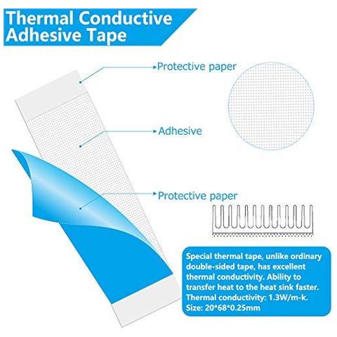 Dissipatore 4 Pack Di Alluminio Del Dissipatore Di Calore Del Dispositivo Di Raffreddamento Pinna Con Nastro Adesivo Termico Per Ssd Pc 70x22x6mm Nero - Foto 4