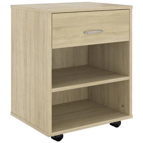 Mobiletto con Ruote Rovere Sonoma 46x36x59 cm Legno Multistrato - Foto 2