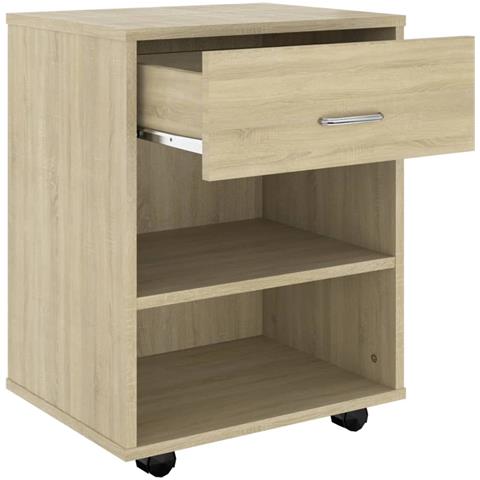 Mobiletto con Ruote Rovere Sonoma 46x36x59 cm Legno Multistrato - Foto 8