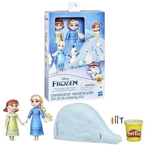 Magia Della Neve - Cofanetto Con Argilla Atossica Play-doh, La Giovane Anna E La Giovane Elsa - Foto 1