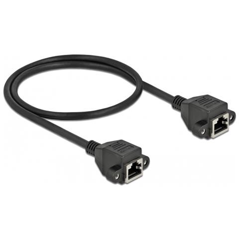 Cavo di estensione di rete S /FTP RJ45 femmina per RJ45 maschio Cat. 6A 50 cm nero - Foto 2