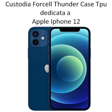 Thunder Custodia Tpu Silicone Cover Case Per Apple Iphone 12 - 12 Pro Black - Foto 2