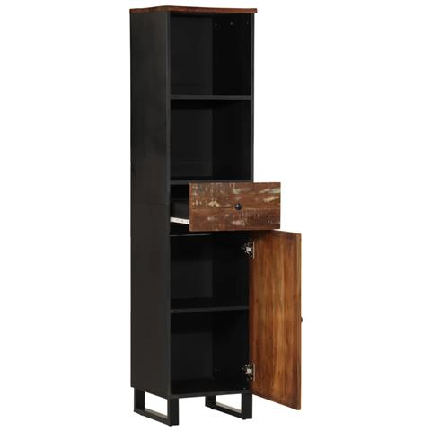 Mobile Da Bagno 38x33x160 Cm In Legno Massello Di Recupero - Foto 2