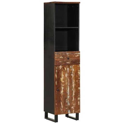 Mobile Da Bagno 38x33x160 Cm In Legno Massello Di Recupero - Foto 1