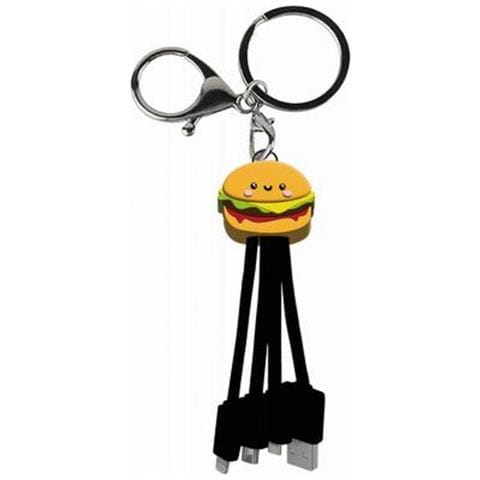 Cavo 3 In 1 Andy Usb A/micro Usb & Usb C & Lightning 0,15m Burger, Nero / Giallo - Foto 1