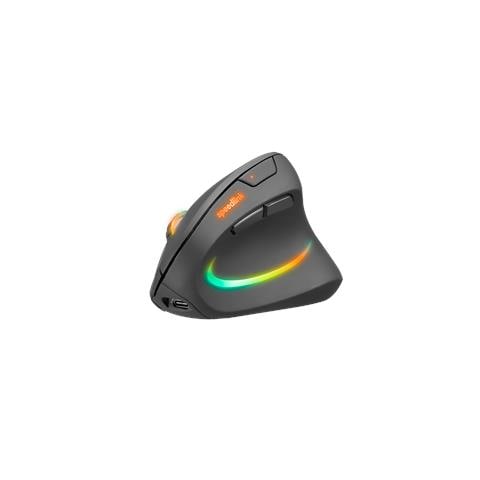 Piavo Pro - Mouse Ergonomico Verticale Ricaricabile Illuminato - Wireless, In Gomma, Nero - Foto 1