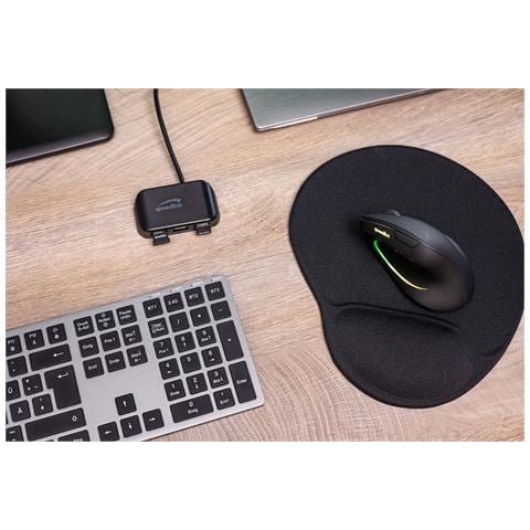 Piavo Pro - Mouse Ergonomico Verticale Ricaricabile Illuminato - Wireless, In Gomma, Nero - Foto 5