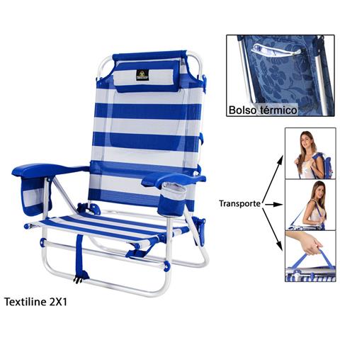 Sedia Pieghevole Con Borsa Frigo Textiline Coral 55 X 24 X 63 Cm Marinaia - Foto 1