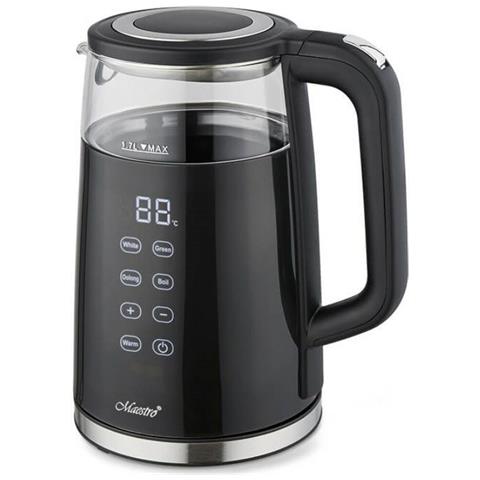 Bollitore Mr-049 Nero Trasparente Cristallo Vetro Borosilicato 2200 W 1,7 L - Foto 1
