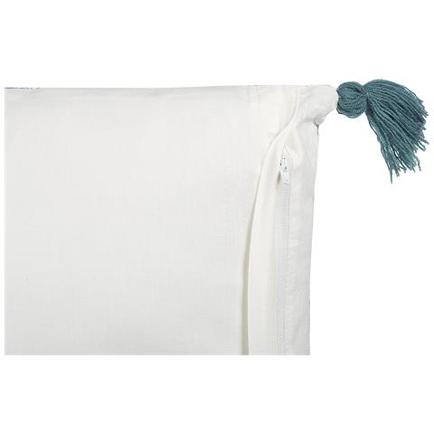 Cuscino Decorativo Cornus Cotone 45 X 45 Cm Floreale Stampa A Blocchi Blu - Foto 2