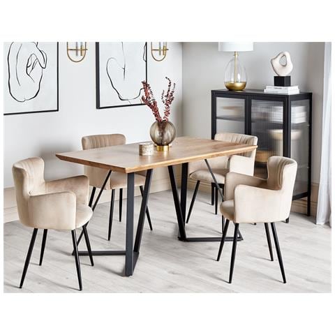 Tavolo Da Pranzo Upton Marrone Chiaro 140 Cm 80 Cm - Foto 1