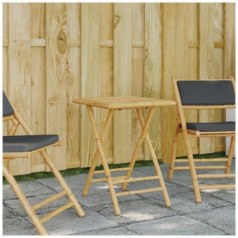 Tavolo Da Giardino Pieghevole 55x55x75 Cm In Bambù - Foto 1