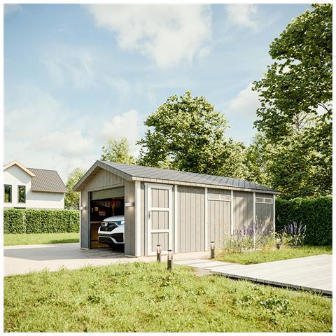 Garage Qualité Premium 21 M²- L378xl648 Cm- Garage Pour Auto, Moto, Machines De Jardinage - Construction En Panneaux Lp Smartside - M992b - Foto 1