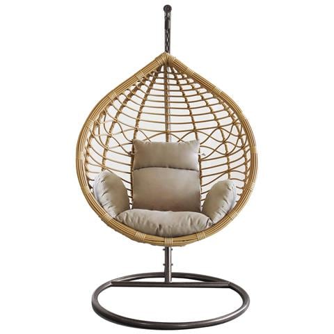 Dondolo Poltrona Sospesa Oscillante In Wicker Naturale Kelly - Foto 1