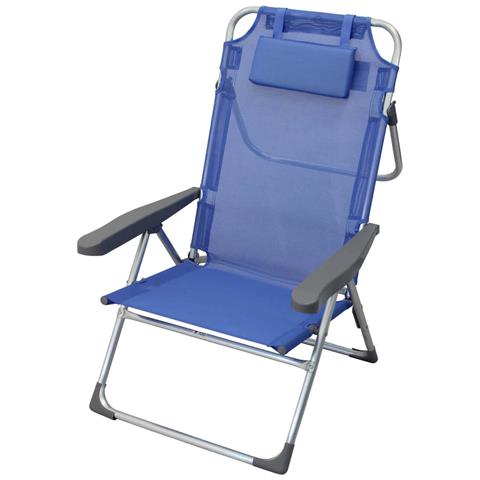 Spiaggina Poltrona Pieghevole In Acciaio Con Cuscino - Foto 2