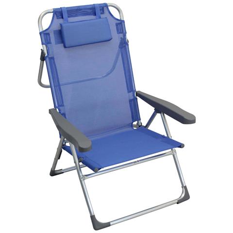 Spiaggina Poltrona Pieghevole In Acciaio Con Cuscino - Foto 1