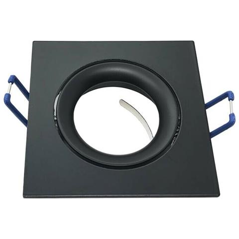 Portafaretto A Incasso Supporto Orientabile Porta Faretto Gu10 P20 Nero - Foto 2