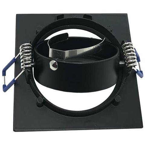 Portafaretto A Incasso Supporto Orientabile Porta Faretto Gu10 P20 Nero - Foto 3