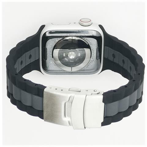 Cinturino Bicolore In Silicone Per Apple Watch Serie 1-7 E Se Black+grey - Foto 2