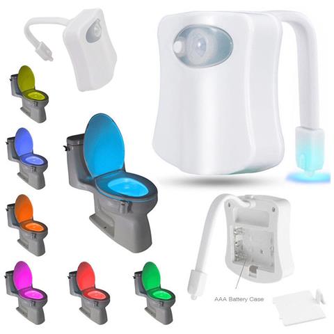 Luce Bagno Led Per Water Gabinetto Wc Rgb Universale Con Sensore Crepuscolare - Foto 1