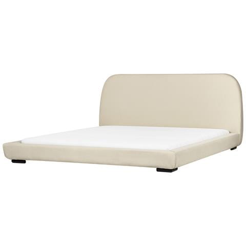 Letto Matrimoniale Tessuto Beige 180 X 200 Cm Roisel - Foto 2