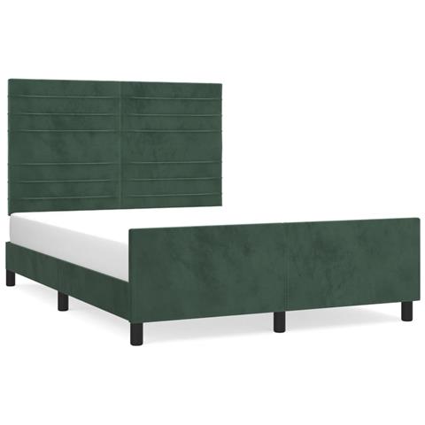 Giroletto Senza Materasso Verde Scuro 140x190 Cm In Velluto - Foto 2