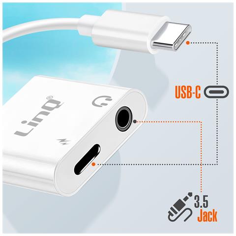 Adattatore Di Ricarica Usb-c Power Delivery E Audio Jack 3,5mm, Bianco - Foto 2