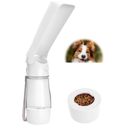 Bottiglia Portatile Per Cani Con Contenitore Per Alimenti Bianco 320ml - Foto 1