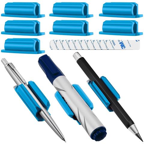 Portapenne Adesivo In Silicone Da 3 Pezzi Per Scrivania Blue - Foto 1