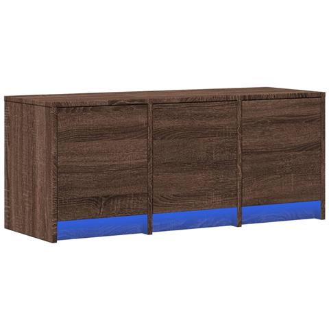 Mobile Porta TV con LED Rovere Marrone 97x34x40 cm Truciolato - Foto 2