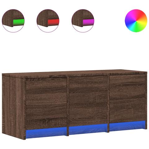 Mobile Porta TV con LED Rovere Marrone 97x34x40 cm Truciolato - Foto 1