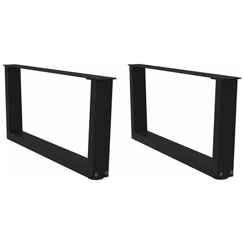 Gambe Per Tavolo Da Pranzo A V 2 Pz Nero 70x(30-31,3)cm Acciaio - Foto 1
