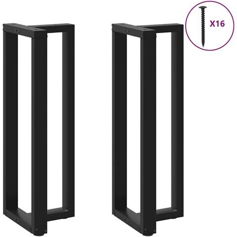 Gambe Tavolo Bar A Forma T 2 Pz Nero 50x35x(110-111) Cm Acciaio - Foto 3