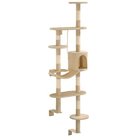 Lusso Casadino - Albero Per Gatti Con Tiragraffi In Sisal Da Parete 194 Cm Beige - Foto 2