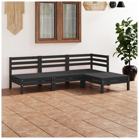 Lusso Casadino - Set Salotto Da Giardino 4 Pz In Legno Massello Di Pino Nero - Foto 8