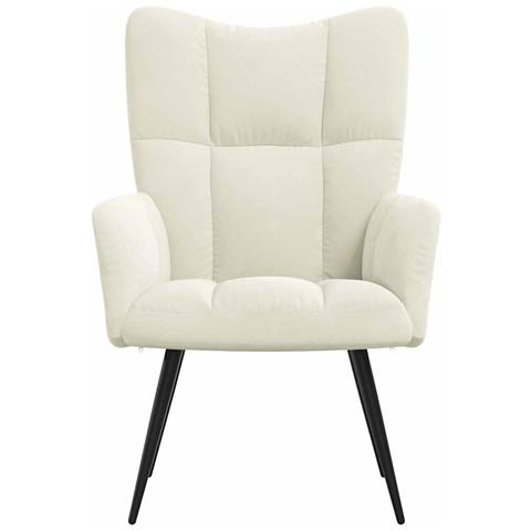 Lusso Casadino -  Sedia Relax Bianco Crema Velluto - Foto 2