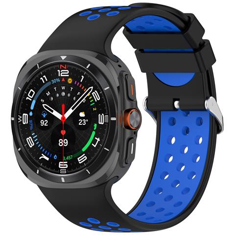 Cinturino Bicolore In Silicone Samsung Watch Ultra 24mm Black+blue - Foto 1