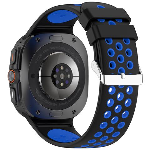 Cinturino Bicolore In Silicone Samsung Watch Ultra 24mm Black+blue - Foto 2