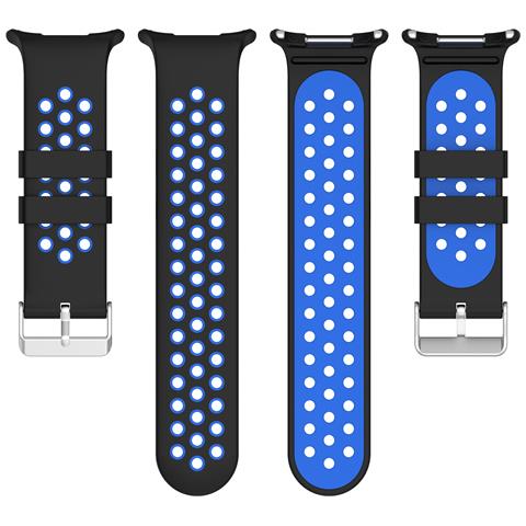 Cinturino Bicolore In Silicone Samsung Watch Ultra 24mm Black+blue - Foto 6