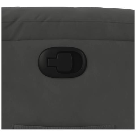 Poltrona Reclinabile Grigio Scuro in Tessuto di Microfibra - Foto 9