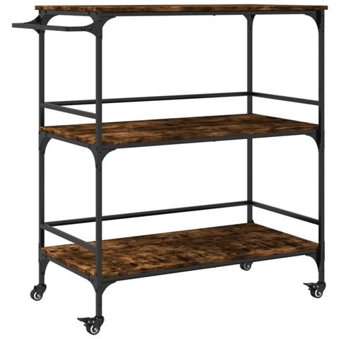 Carrello da Cucina Rovere Fumo 100,5x50x105cm Legno Multistrato - Foto 1