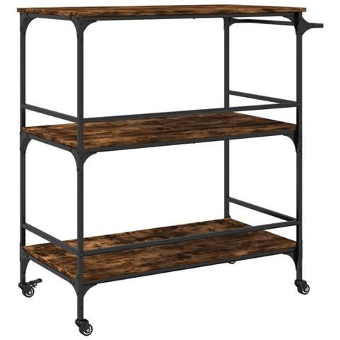 Carrello da Cucina Rovere Fumo 100,5x50x105cm Legno Multistrato - Foto 9