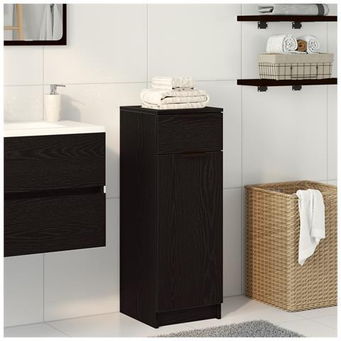 Mobile da bagno Rovere nero 32x34x90 cm in legno ingegnerizzato - Foto 2