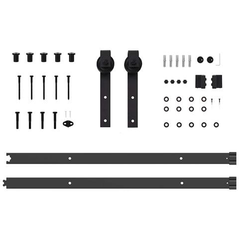 Porta Scorrevole con Set di Ferramenta 'ORKDAL'Legno Massello e Vetro - Foto 9
